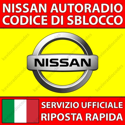 ✅NISSAN RADIO CODICE DI SBLOCCO JUKE MICRA NAVARA NOTE NV200 QASHQAI X-TRAIL✅ - Immagine 1 di 4