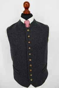 Grasegger Trachten Weste Gilet Gr.48 Schurwolle Anthrazit NEU ohne Etikett - Bild 1 von 9