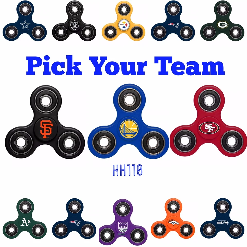 Hilanderos de mano inquietos con logotipo de equipo de la NFL de tres vías Foto 1 de 4