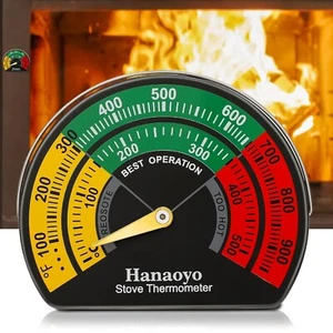 Wood Stove Thermometer Magnetic Stove Pipe Thermometer with Large Dial, Wood - Picture 1 of 7