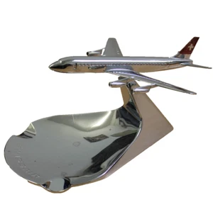 Avión Bühler 6491 Douglas DC 8 Swiss Air con cenicero cromo modelo publicitario - Imagen 1 de 6