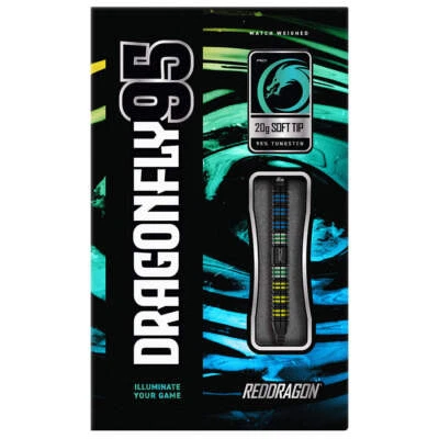 Red Dragon Dragonfly 95 Black Parallel Soft Tip Darts - image 1 of 3