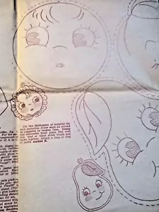 VTG 1940's MAIL ORDER Transfer Pattern Anthropomorphic Fruit/Sunbonnet Sue Days - Picture 1 of 4