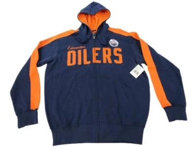 Nova Jaqueta com Capuz Edmonton Oilers Masculina Tamanho G Grande G-III Zíper Completo - Imagem 1 de 4