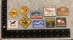Lot of 10 Assorted Dinosaur Danger Sign Stickers - Picture 1 of 1
