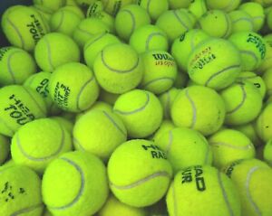 30 Used Tennis Balls Slazenger Wilson Head Etc Many with the logos still on