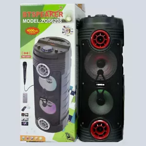 Tragbarer Bluetooth BT Lautsprecher (ZQS-6208) mit kabelgebundenem Mikrofon versandkostenfrei. - Bild 1 von 8
