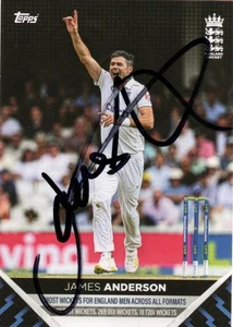 JAMES ANDERSON SIGNED ENGLAND CRICKET 2024 TOPPS TRADING CARD+COA - Picture 1 of 1