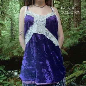 Vintage Y2k Lily White Fairycore Velvet Tank Top - Picture 1 of 2