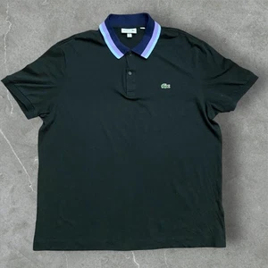 Polo informal Lacoste de ajuste regular negro púrpura de algodón para hombre talla 7/XXL - Imagen 1 de 7