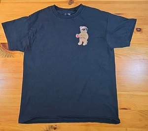 Riot Society - Thug Life - Black SS Tee - Bear Logo - Unisex Size L. D2 - Picture 1 of 6
