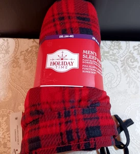 Pantalones de salón para dormir de vellón a cuadros rojos y negros para hombre talla 2XL - 44/46 - Imagen 1 de 3