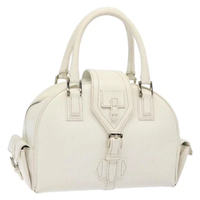 Auténtico bolso de mano LOEWE cuero blanco plata BA5296 Foto 1 de 4