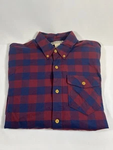 Camisa de franela para hombre Duluth Trading Co roja azul botón a cuadros 100 % algodón talla M - Imagen 1 de 8
