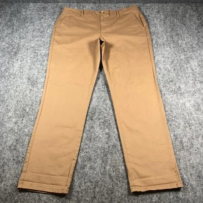 Tommy Hilfiger Pants Womens 12 Tan Brown Chino Straight Leg Flat Front Casual - Image 1 of 4