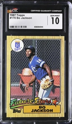 1987 TOPPS FUTURE STARS #170 BO JACKSON RC ROYALS NOVATO CLASSIFICADO CGC 10 - Imagem 1 de 2