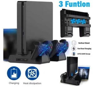 Pionowy stojak do PS4 / PS4 Slim / PS4 Pro Wentylator chłodzący PS4 Kontroler Stacja ładująca - Zdjęcie 1 z 6