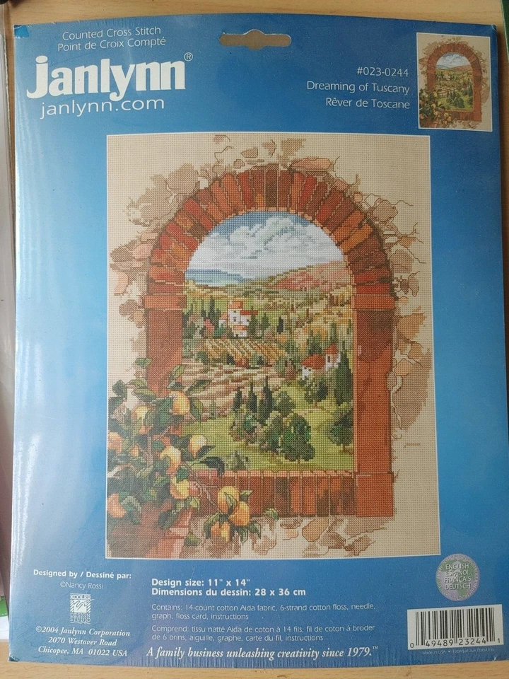 Kit de punto de cruz Janlynn raro #023-0244 Soñar con Toscana Foto 1 de 1