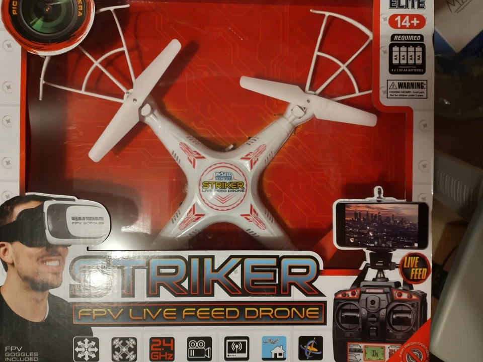 Drone World Tech Elite Striker FPV Live Feed Drone - New in Box - Image 1 of 3