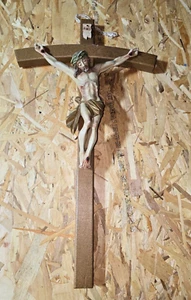 Antik Kruzifix Jesus Christus sakrale Kreuz Wandkreuz - Bild 1 von 1