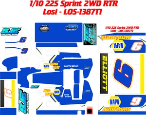 TEAM LOSI 22S 1X10 SPRINT LOS-1387T1 CELLNAP DECAL WRAP KIT - Picture 1 of 1