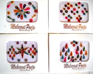 *FANCY BINDI FOUR BRAND NEW SEALED PACKS BY MAHARANI POOJA, INDIAN JEWELLERY #1* - Bild 1 von 1