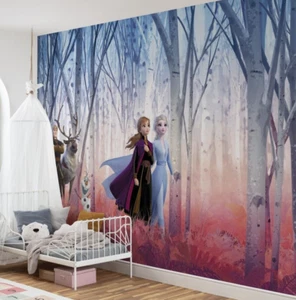 Girly Bedroom Wall Mural Frozen Disney wallpaper Elsa Anna sisters Huge - Picture 1 of 6