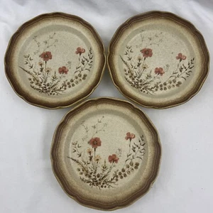 3 Mikasa, Whole Wheat, ~JARDINIERE~ E 8016 Stoneware 8” Salad Plates - Picture 1 of 9