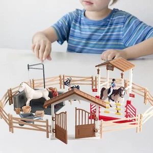 Horse Stable Playset Barn Toy for Boys Girls Ages 3 4 5 6 7 8 Years Old Kids - Picture 1 of 5