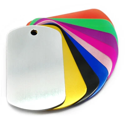 20/100pcs Aluminum Dog Tag Personalised Custom Pet Dog ID Name Tags 9 Colors - Image 1 of 4