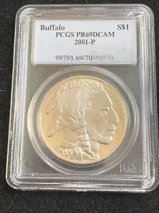 3 PC LOT 2001 BUFFALO US DOLLARS CHOICE -ONE PCGS PF69DCAM - Picture 1 of 7
