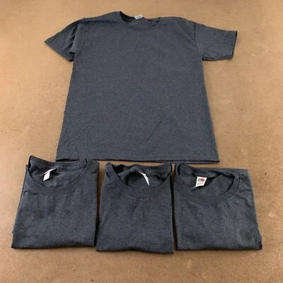 Lote de 4 Camisetas Fruit of the Loom HD Algodón Juvenil Talla Grande Carbón Manga Corta Foto 1 de 4