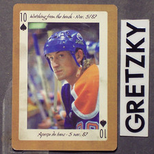 WAYNE GRETZKY 2005 HHOF The Great One  Watching From Bench Nov. 5/87 #10S Oilers