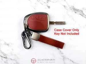 Red Leather & Metal Key Cover Case Holden Commodore VT VX VY VZ WH WK 3 Button - Picture 1 of 4