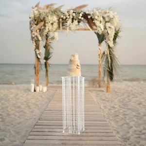 32 in Clear Acrylic Wedding Centerpiece STAND Hanging Crystal Beads Party Events - Picture 1 of 9