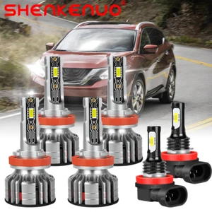 For Nissan Murano 2015-2018 LED Headlight Bulb H11 Hi-Lo Beam+Fog Light Kit 6Pcs - Picture 1 of 15
