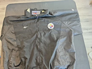 Vintage Reebok NFL Pro Line Pittsburgh Steelers Zip Up Windbreaker XXL - Picture 1 of 3