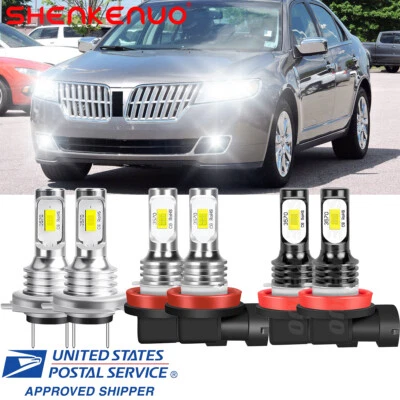 Kit de faros LED de haz alto bajo + bombillas antiniebla para Lincoln MKZ 2007-2012 6000K Foto 1 de 4