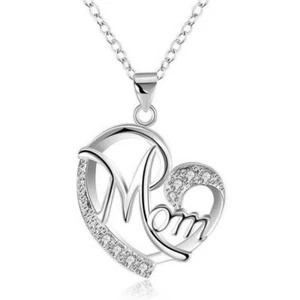 Damen Halskette 925 Silber Mutter Mom Frauen Kette Zirkonia Mama Geschenk - Picture 1 of 3