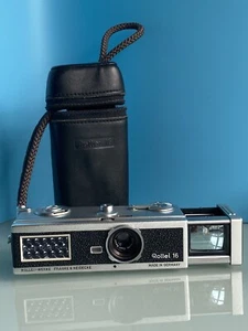 Rollei 16 Kamera siber/ schwarz "Made in Germany" inkl. org. Ledertasche - Bild 1 von 7