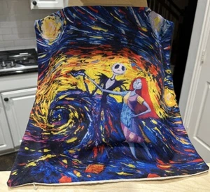 Colorful Impressionist Starry Night Throw Pillow Case Jack Skellington & Sally - Picture 1 of 5