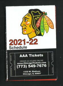 Chicago Blackhawks & Bulls--2021-22 Pocket Schedule--AAA Tickets