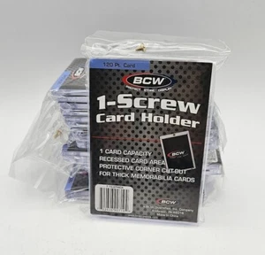 (10-Pack) BCW 1-Screw Screwdown Trading Card Holder Extra Thick 120pt Recessed - Picture 1 of 3