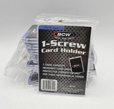 (10-Pack) BCW 1-Screw Screwdown Trading Card Holder Extra Thick 120pt Recessed - Image 1 of 3