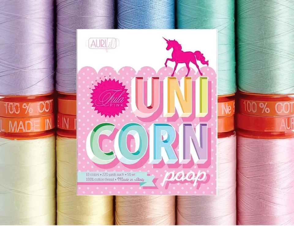 Aurifil - Unicorn Poop by Tula Pink 10 Small Spools 50wt - Image 1 of 1
