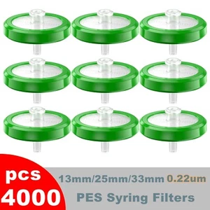 4000PCS PES Membrane HPLC Syringe Filters 13mm/25mm/33mm 0.22μm Pore Size Green - Picture 1 of 22