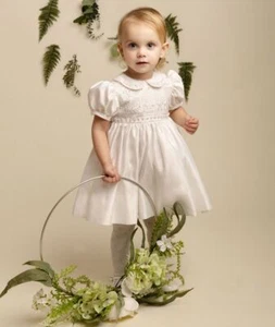 Vestido con cuentas marfil para bodas y bautizos para bebés y niñas - edades 0-4 - Imagen 1 de 6