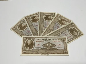 1971, 72, 73  Mexico Notes Lot Of (6) $100 Pesos Banknotes (MIX) SERIE CIRCULATD - Picture 1 of 4