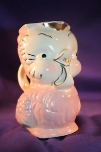 1940'S Shawnee Pottery Owl Pitcher 14K Gold Trim Pitcher 6" Pink #12 - Picture 1 of 12