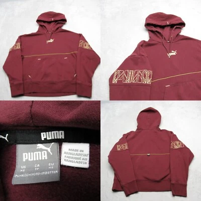 Puma Sudadera con Capucha Juvenil Mediana Púrpura PowerDeco Bolsillo Polar Pullover Sudadera LEER Foto 1 de 4